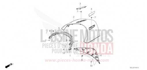 UPPER CENTER REAR COVER GL1800BDR de 2024